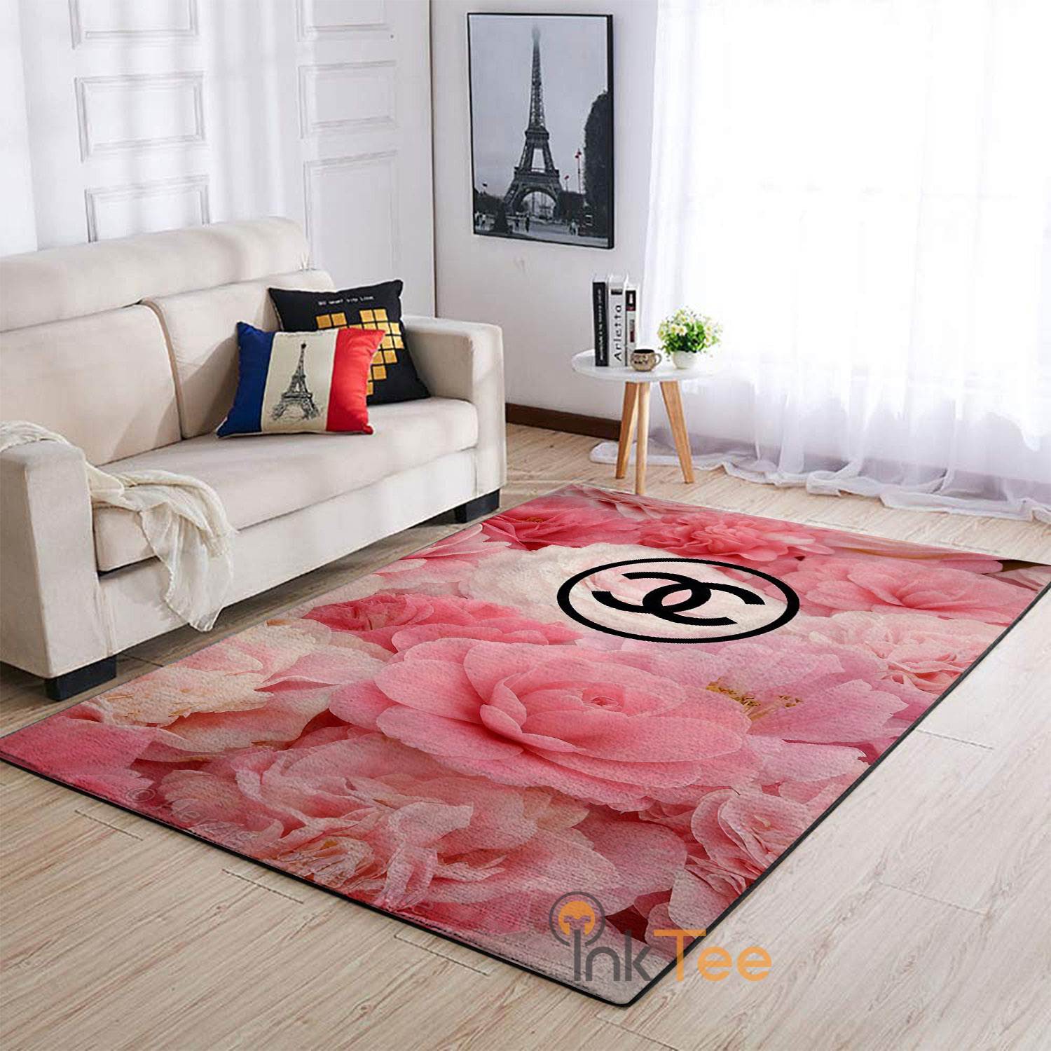 Chanel Roses Area Rug