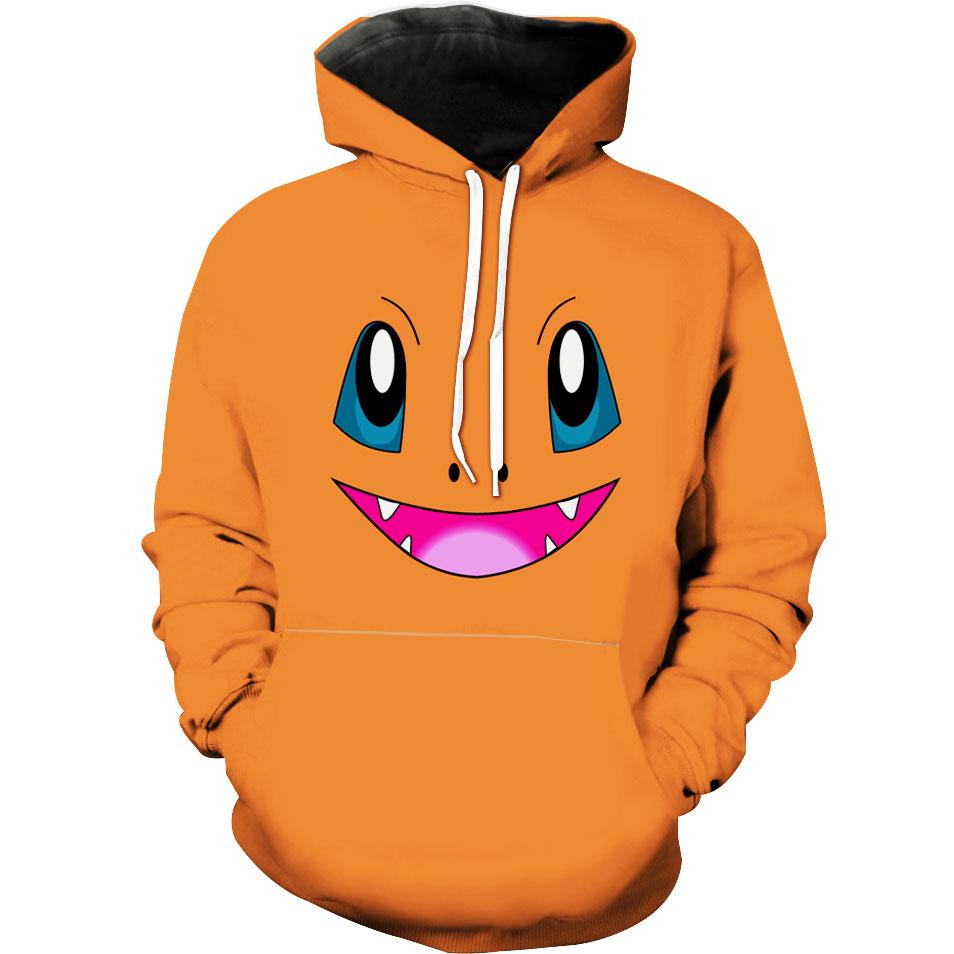 Charmander Face Pokemon Orange Hoodie 3D