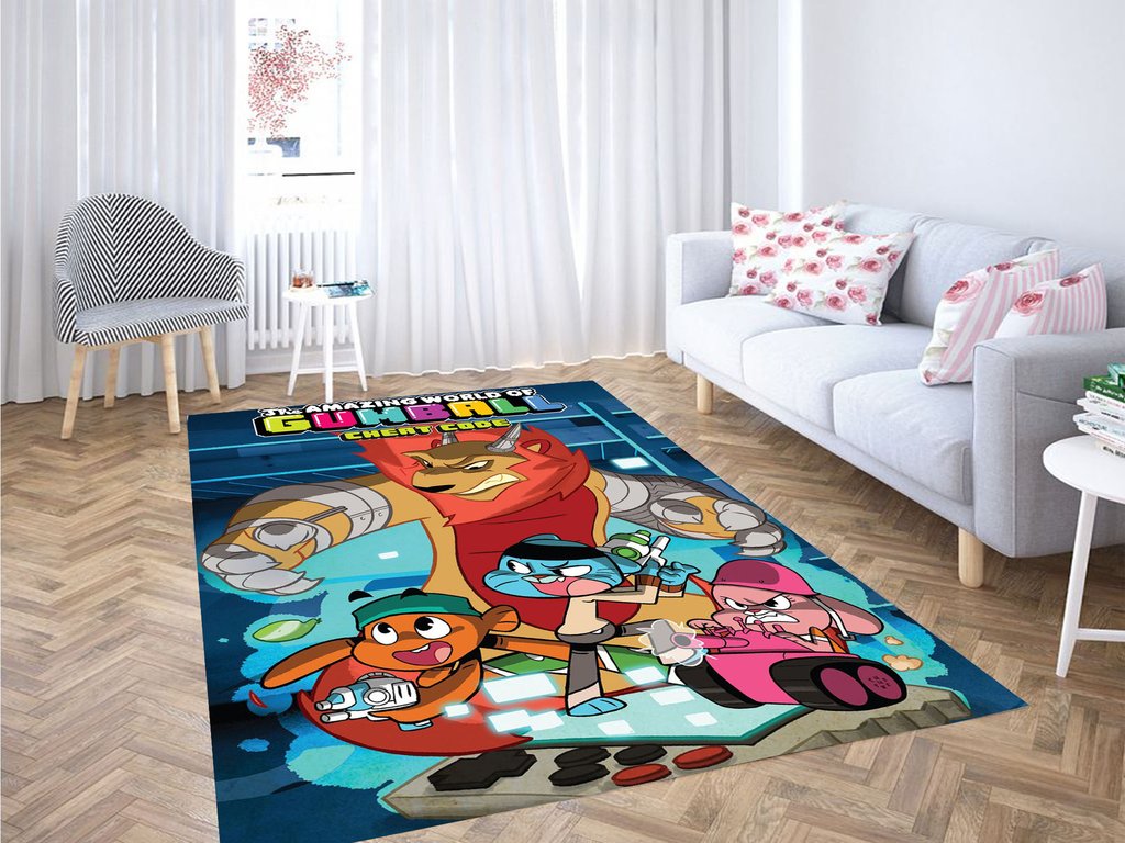Cheat Code The Amazing World Of Gumball Living Room Modern Carpet Rug