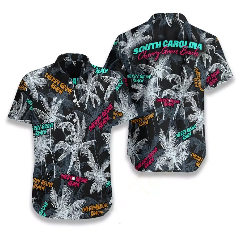 Cherry Grove Beach Coconut Tree Seamless Hawaiian shirts