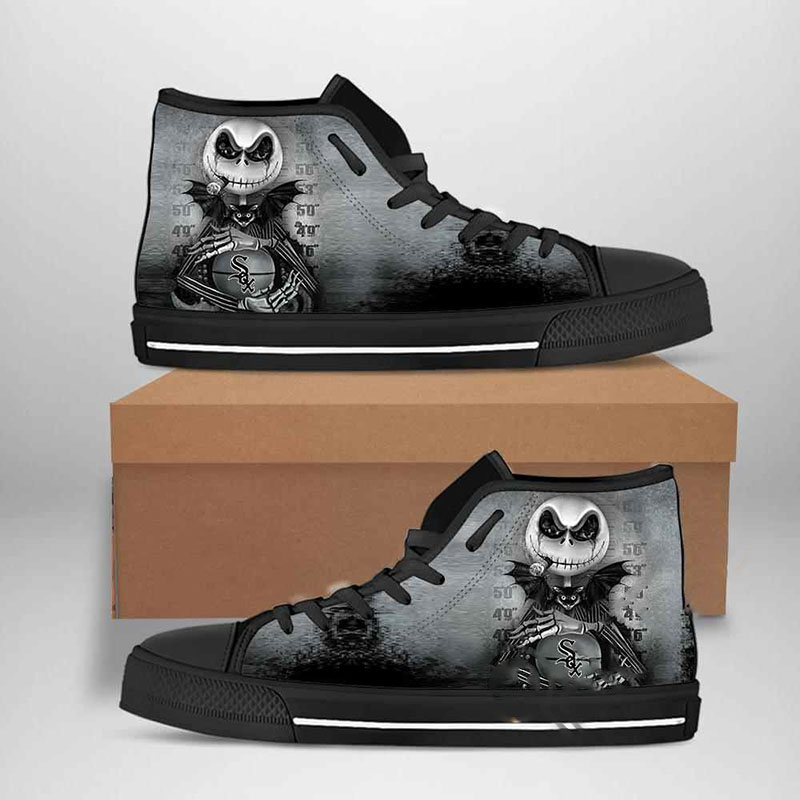 Chicago White Sox Mlb Baseball Jack Skellington High Top Shoes