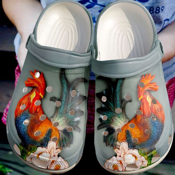 Chicken Beautiful Rooster Crocs Clog Shoes