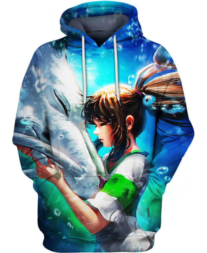 Chihiro And Haku Underwater Hoodie 3D