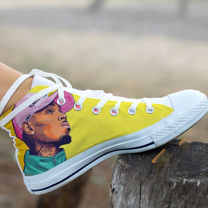 Chris Brown Singer Rapper Movie High Top Shoes