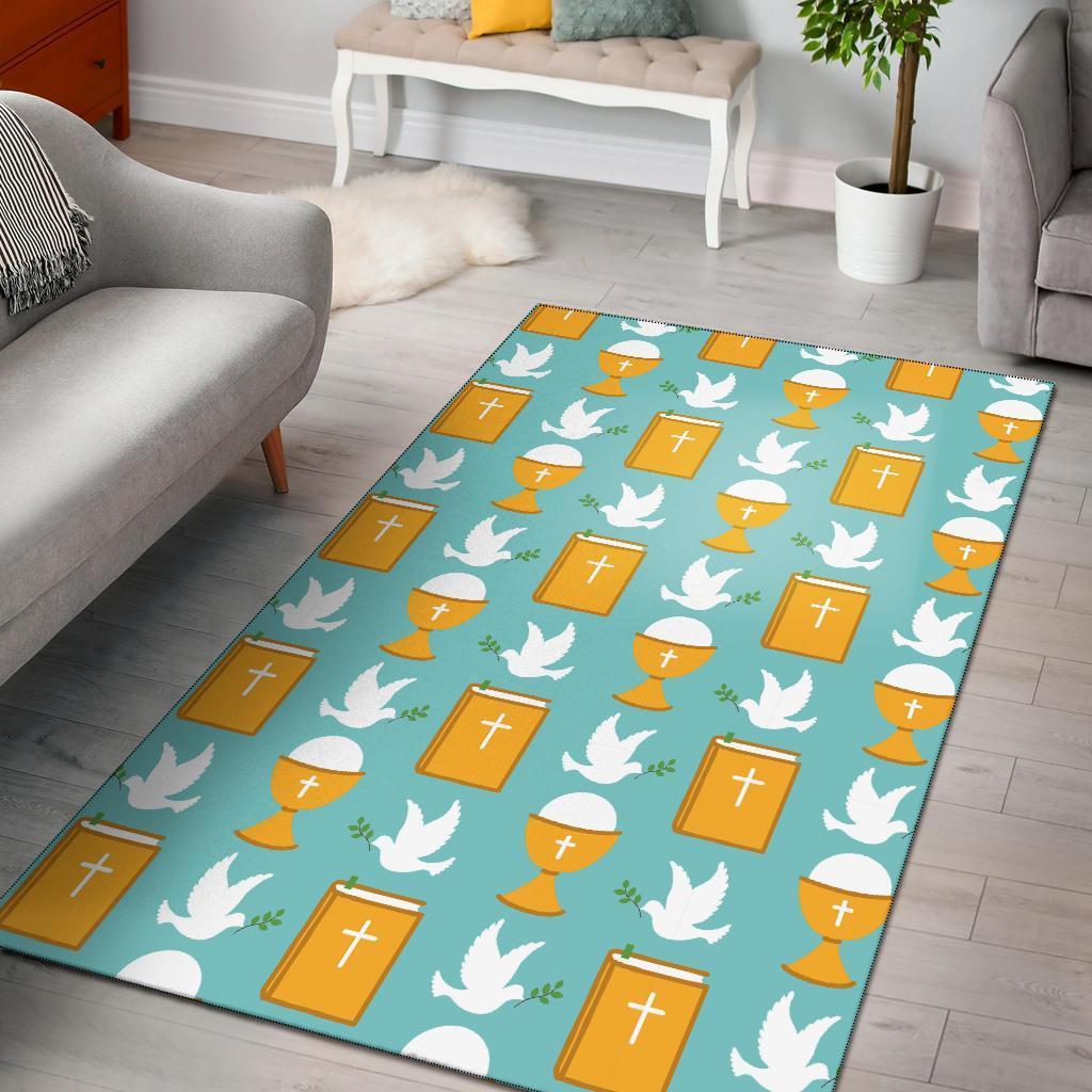 Christian Dove Pattern Print Area Limited Edition Rug
