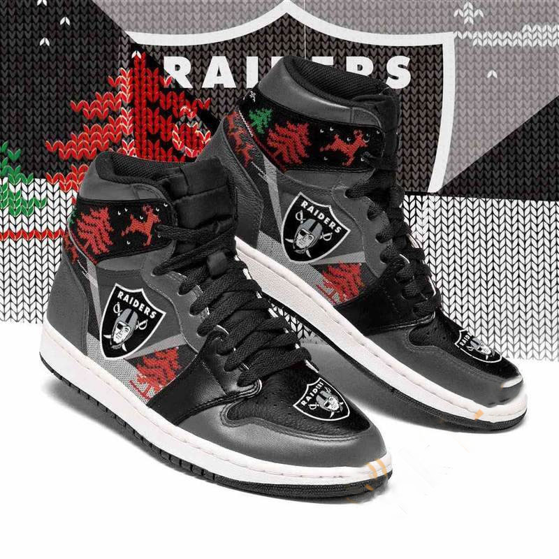 Christmas Oakland Raiders Nfl Custom Air Jordan Shoes