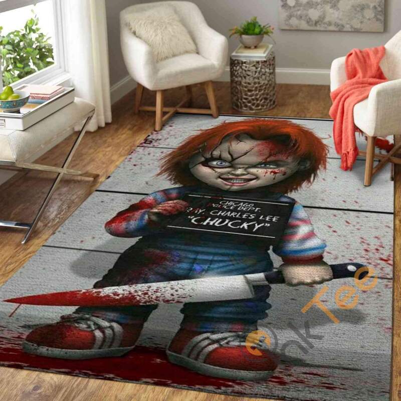 Chucky With The Knife Child’s Play Area Rug