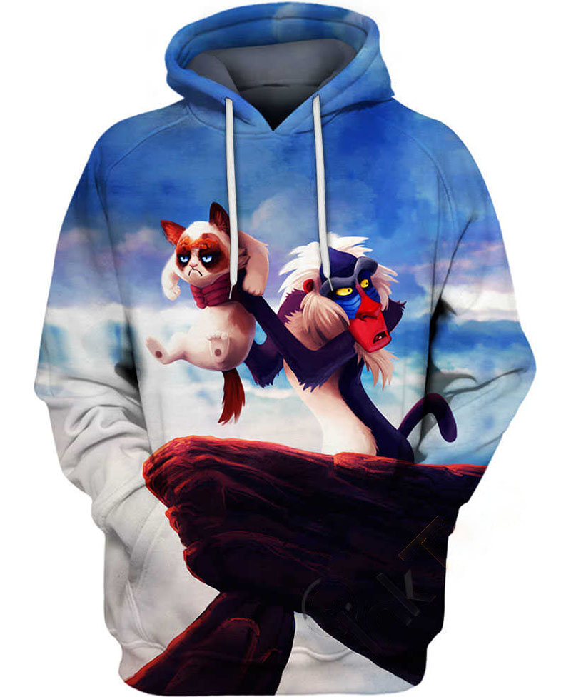 Circle Of Life ? Rafiki With Grumpy Cat Hoodie 3D