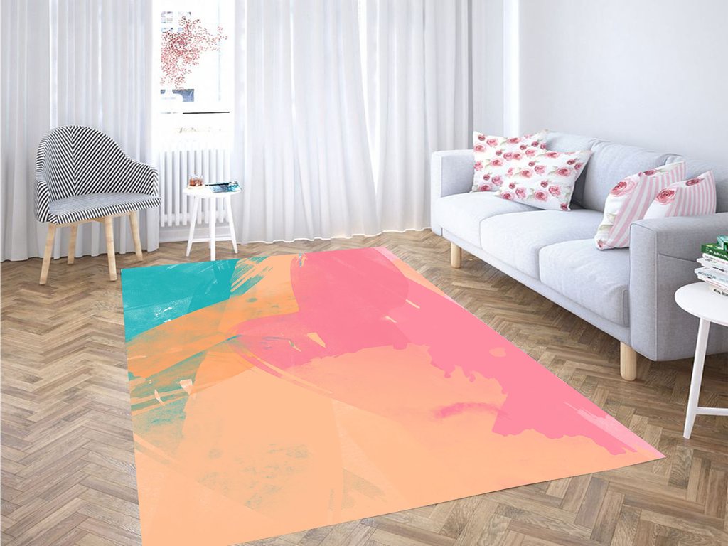 Colorful Aesthetic Brush Living Room Modern Carpet Rug