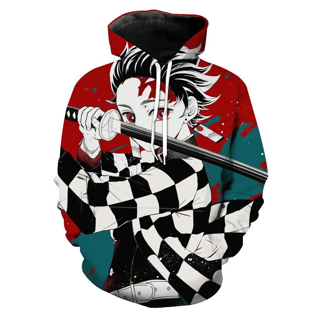 Colorful Tanjiro Kamado Demon Slayer Hoodie 3D
