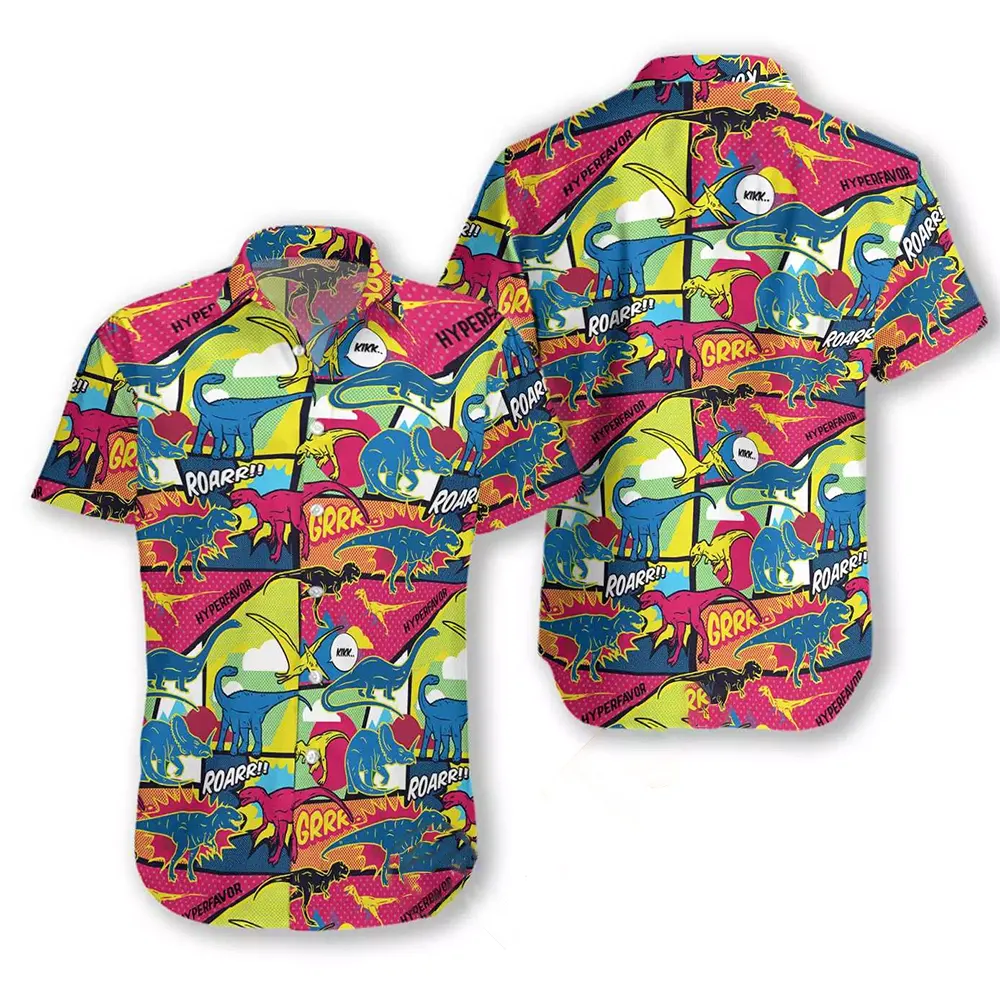 Comic Dinosaur Hawaiian shirts