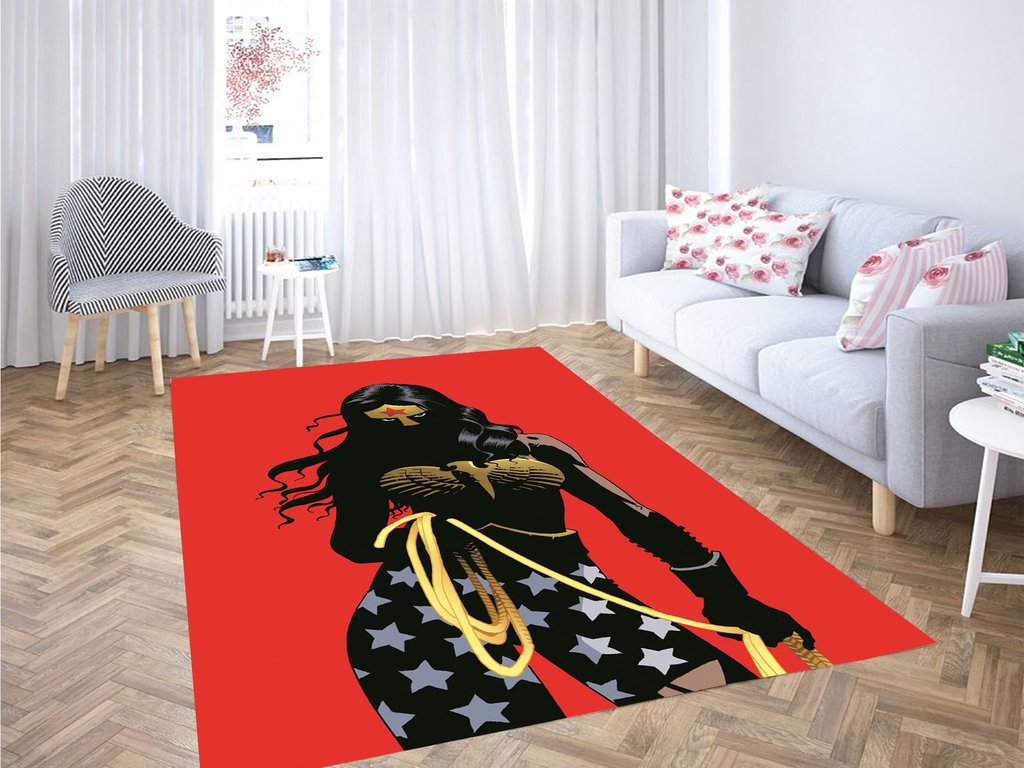 Comic Wonder Woman Look Living Room Modern Carpet Rug