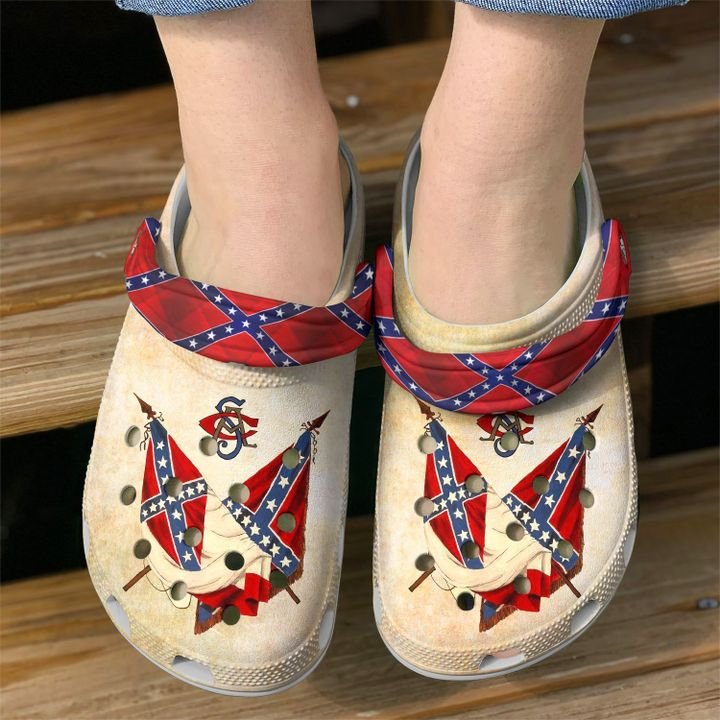 Confederate Flag Crocs Clog Shoes