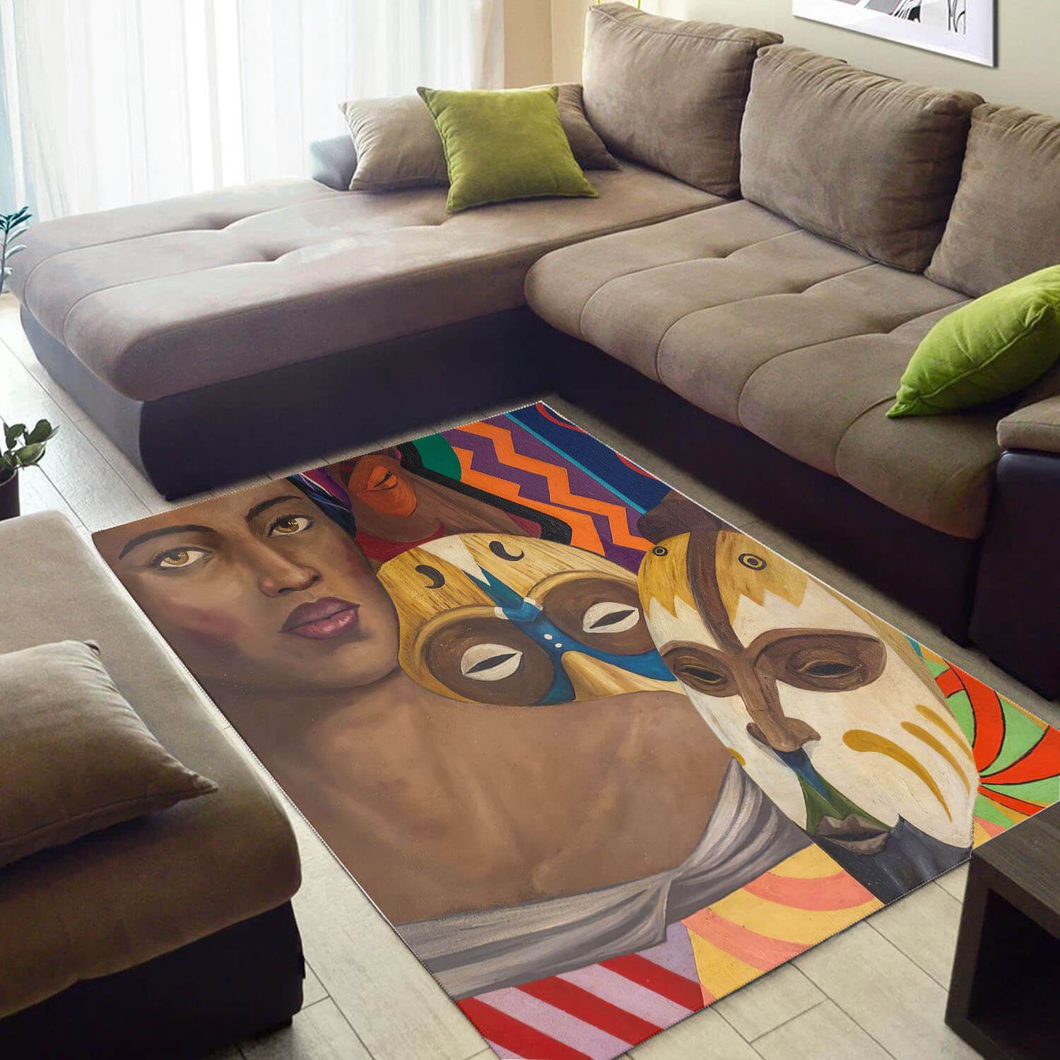 Cool African Style Cute Natural Hair Afro Girl Carpet House Rug