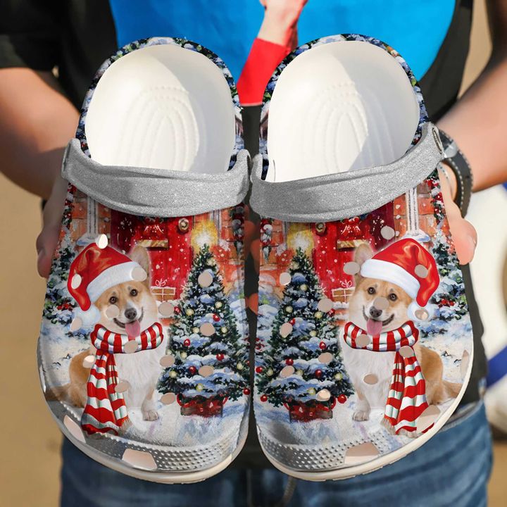Corgi Christmas Crocs Clog Shoes