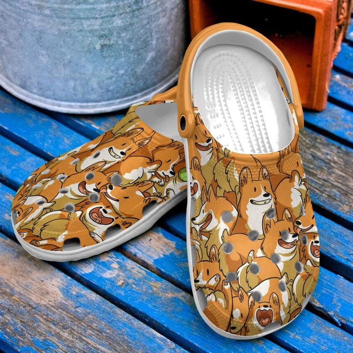 Corgi Faces Crocs Clog Shoes