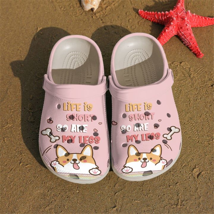 Corgi Life Is Short Crocs Clog Shoes