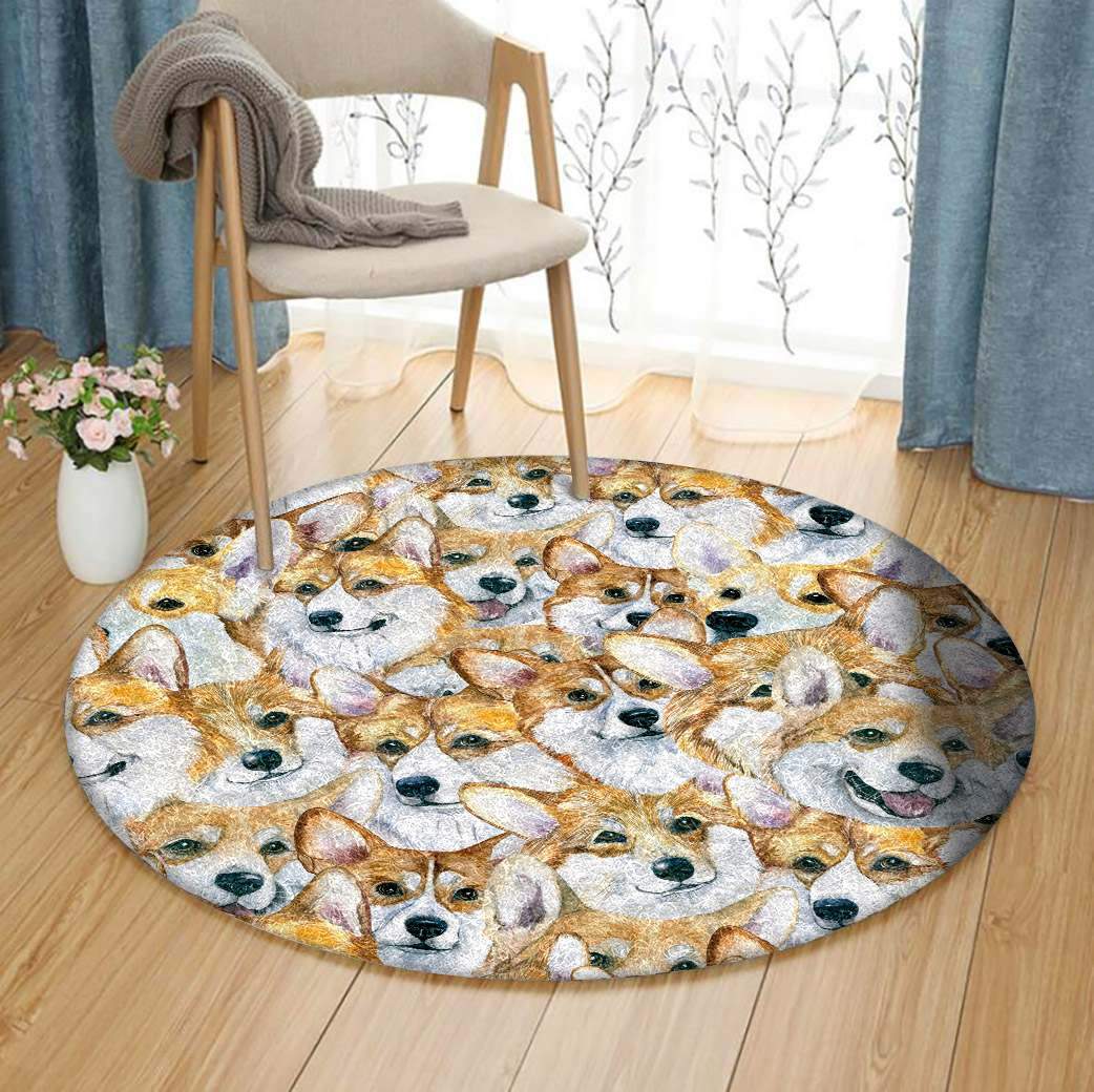 Corgi Limited Edition Round Rug