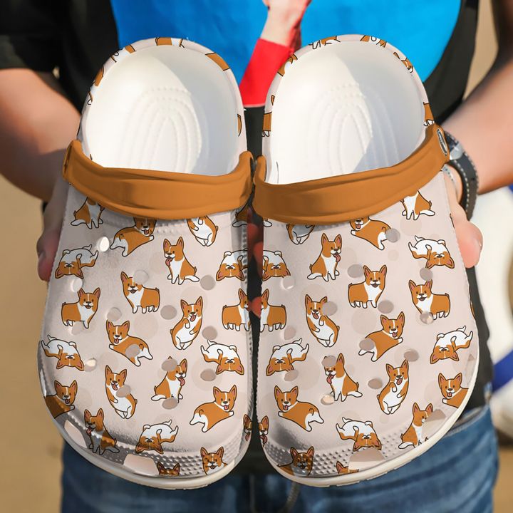 Corgi Pattern Crocs Clog Shoes