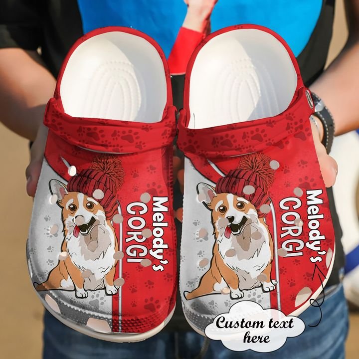 Corgi Personalized Red Crocs Clog Shoes