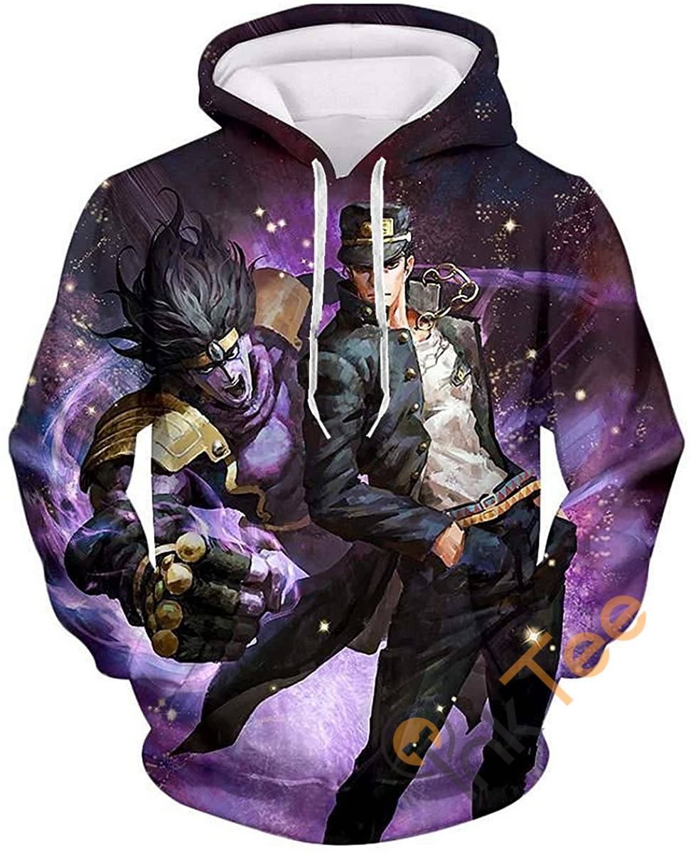 Cosplay Jojo’s Bizarre Adventure Print Pullover With Front Pocket Hoodie 3D