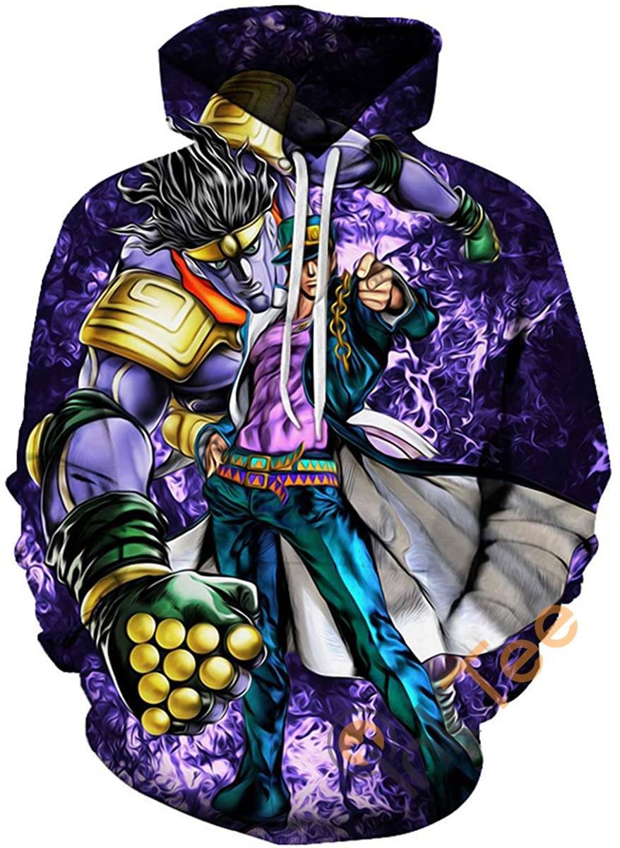 Cosplay Jojo’s Bizarre Adventure Print Pullover With Front Pocket Hoodie 3D