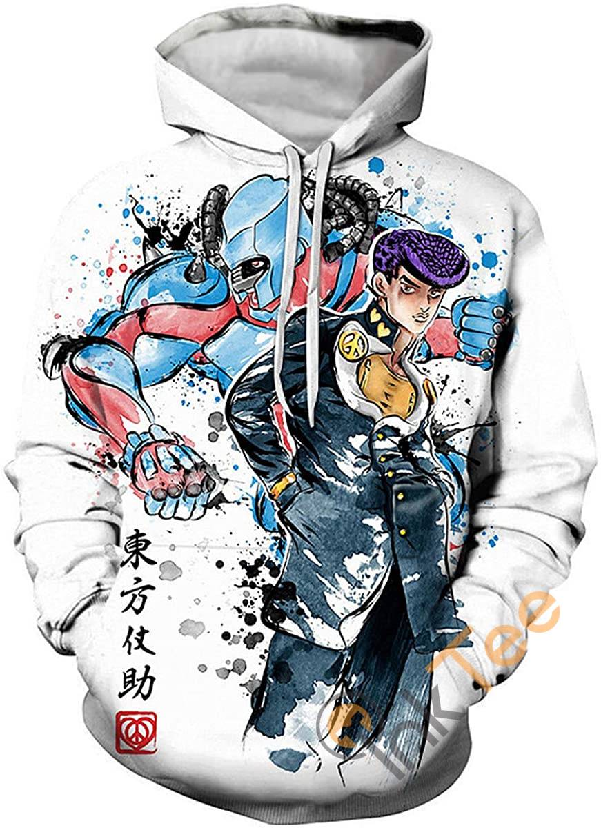 Cosplay Jojo’s Bizarre Adventure Print Pullover With Front Pocket Hoodie 3D