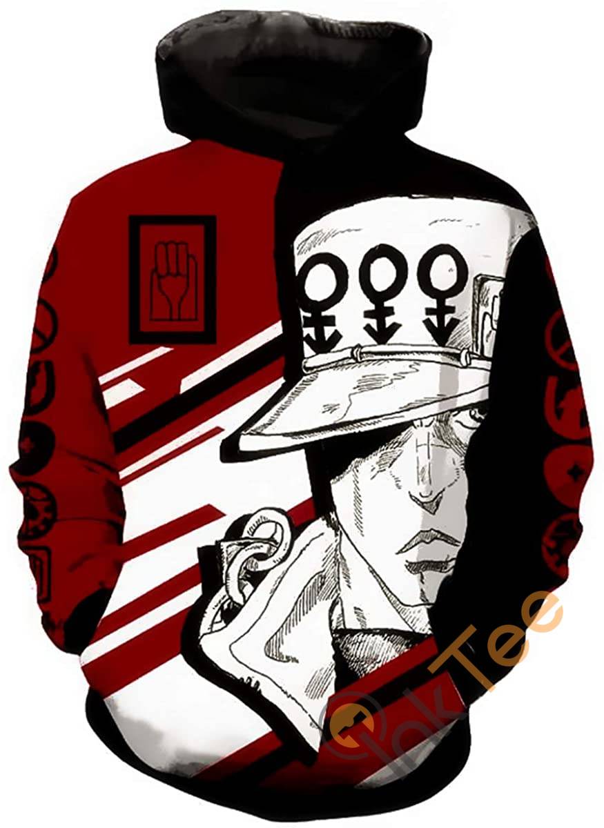 Cosplay Jojo’s Bizarre Adventure Print Pullover With Front Pocket Hoodie 3D