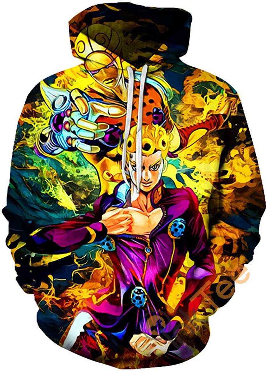 Cosplay Jojo’s Bizarre Adventure Print Pullover With Front Pocket Hoodie 3D