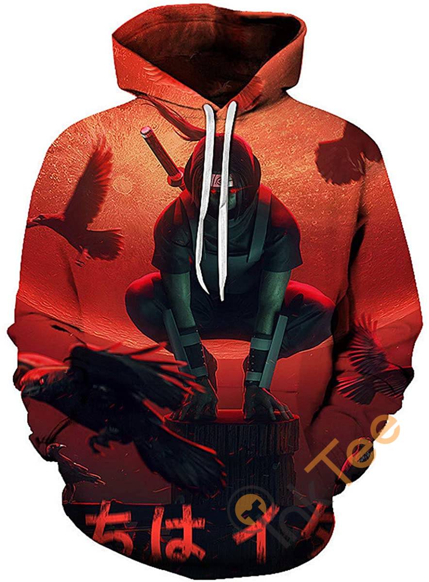 Cosplay Naruto Print Pullover With Front Pocket Hoodie 3D