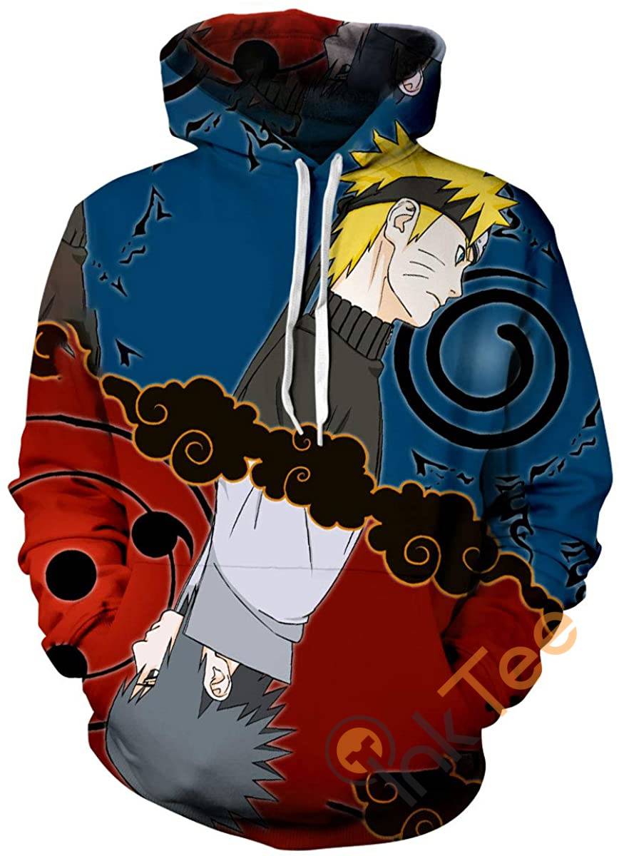 Cosplay Naruto Print Pullover With Front Pocket Hoodie 3D