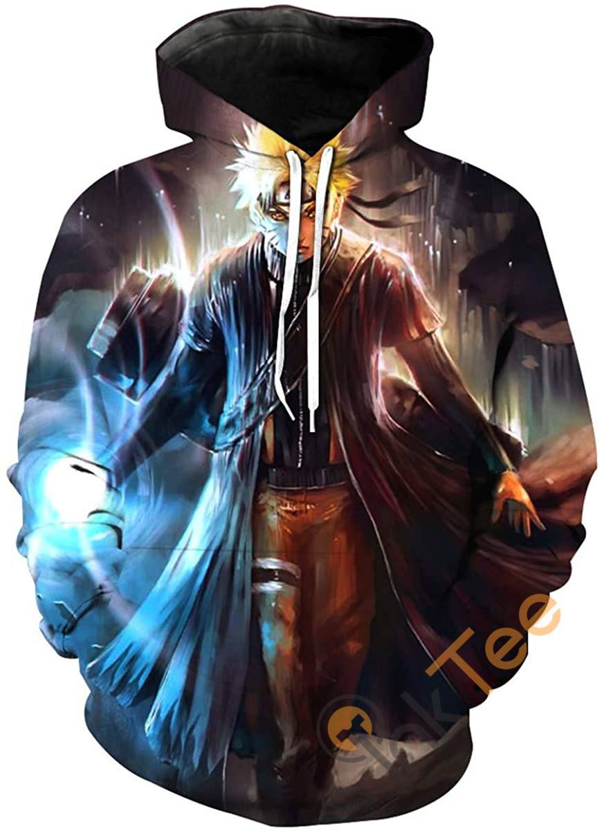 Cosplay Naruto Print Pullover With Front Pocket Hoodie 3D