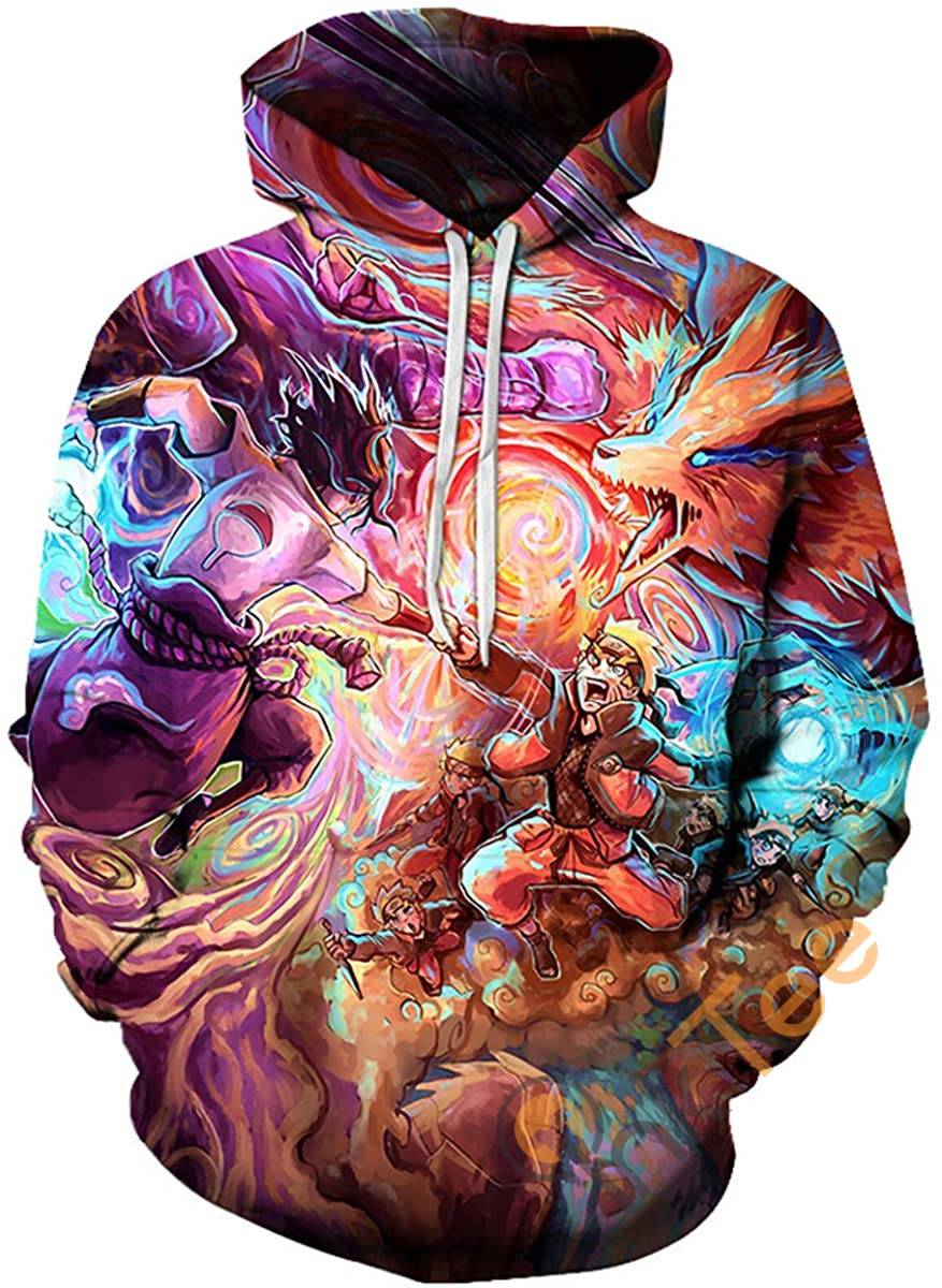 Cosplay Naruto Print Pullover With Front Pocket Hoodie 3D