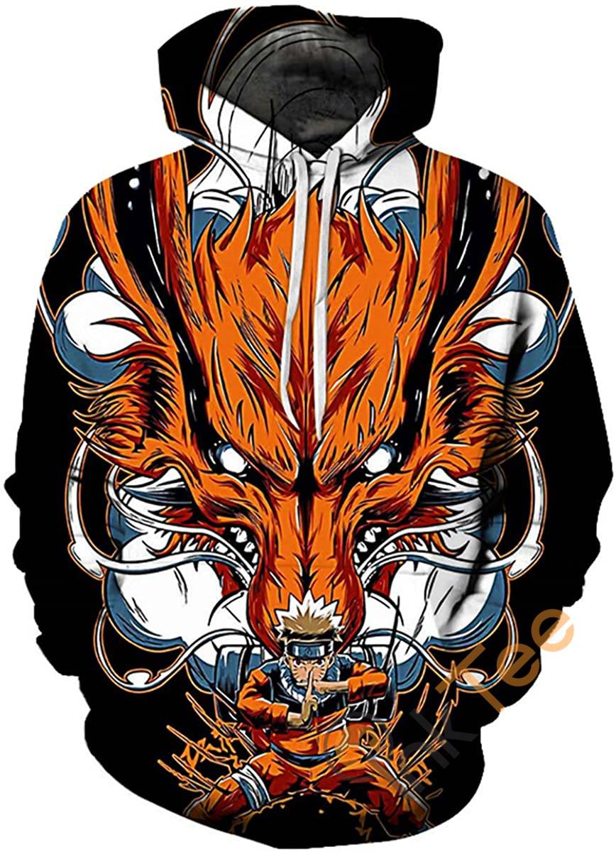 Cosplay Naruto Print Pullover With Front Pocket Hoodie 3D