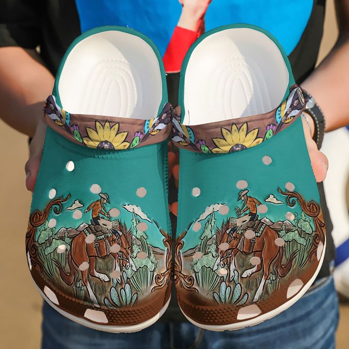 Cowboy And Sunflowers Crocs Clog Shoes