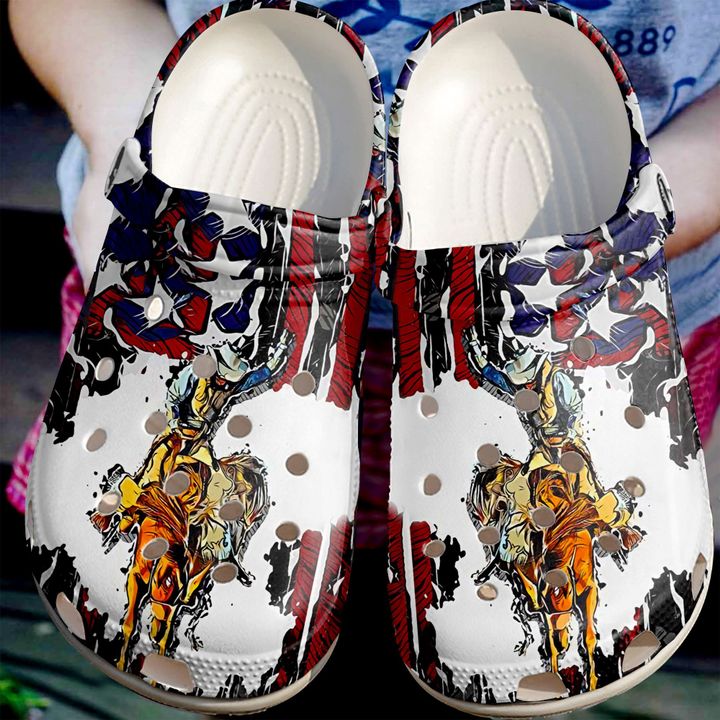 Cowgirl American Crocs Clog Shoes