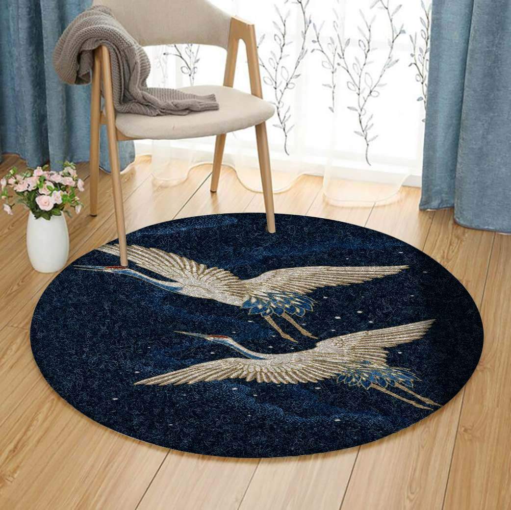 Crane Bird Limited Edition Round Rug