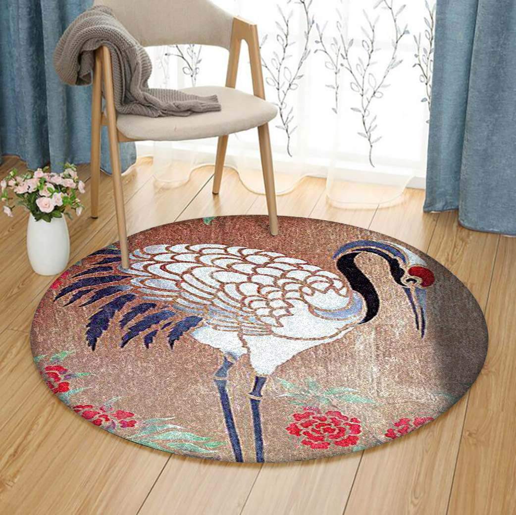 Crane Bird Limited Edition Round Rug