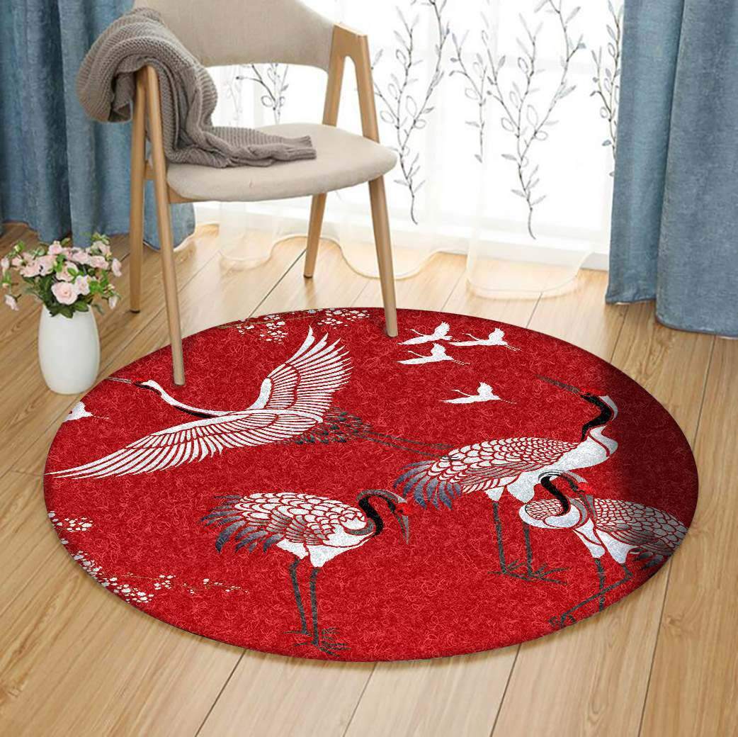 Crane Bird Limited Edition Round Rug