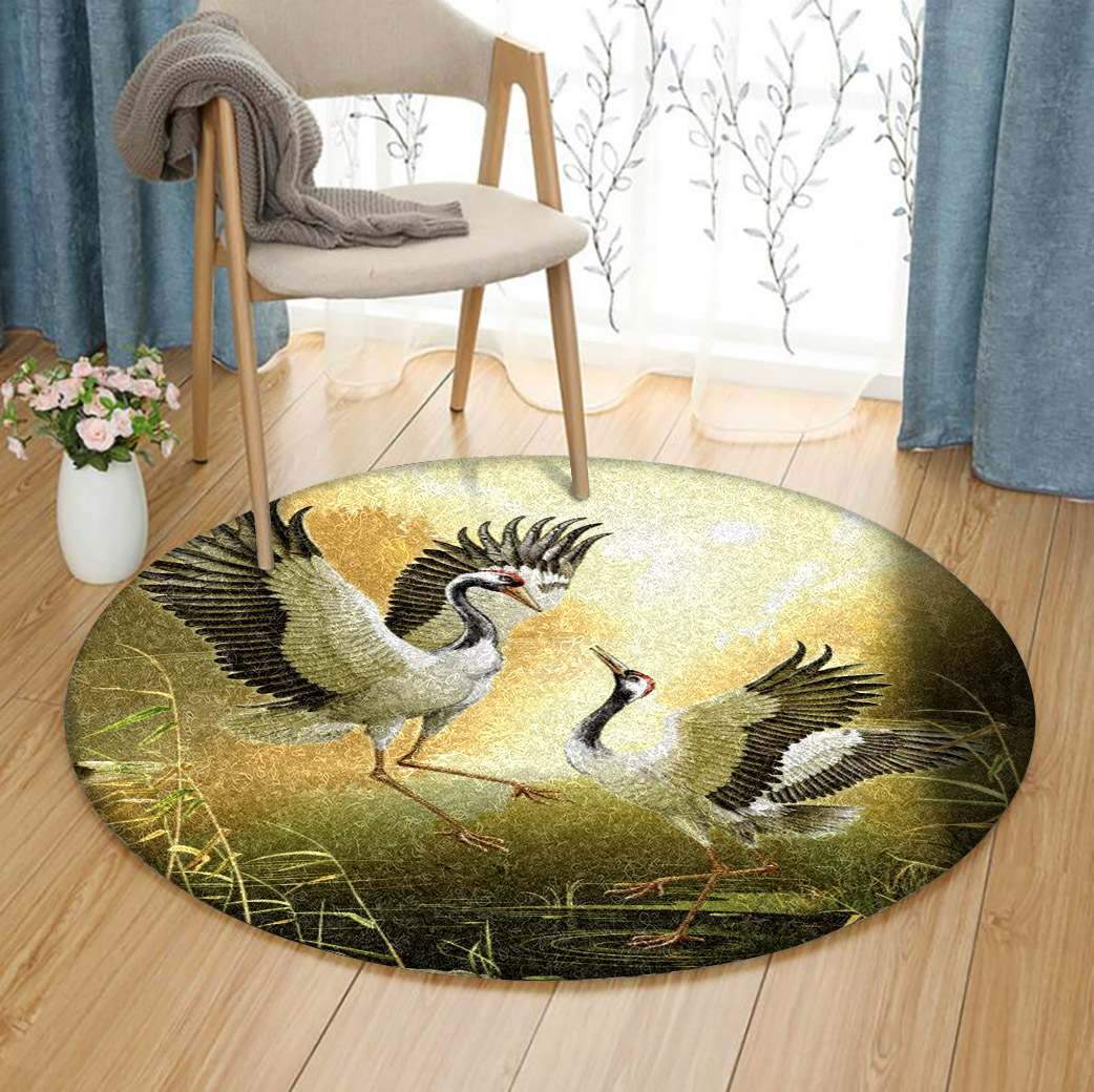 Crane Bird Limited Edition Round Rug