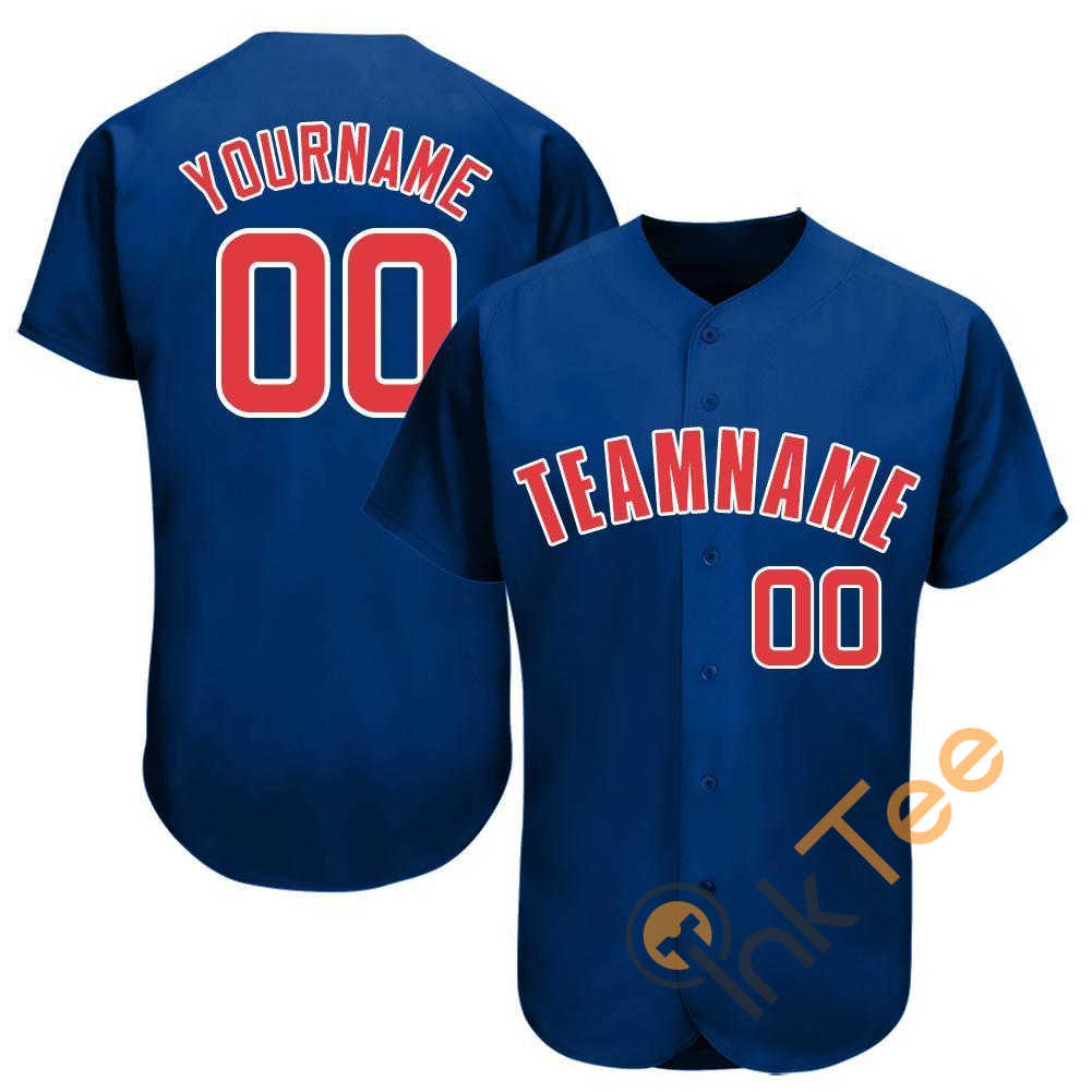 Custom Royal Red White Baseball Jersey