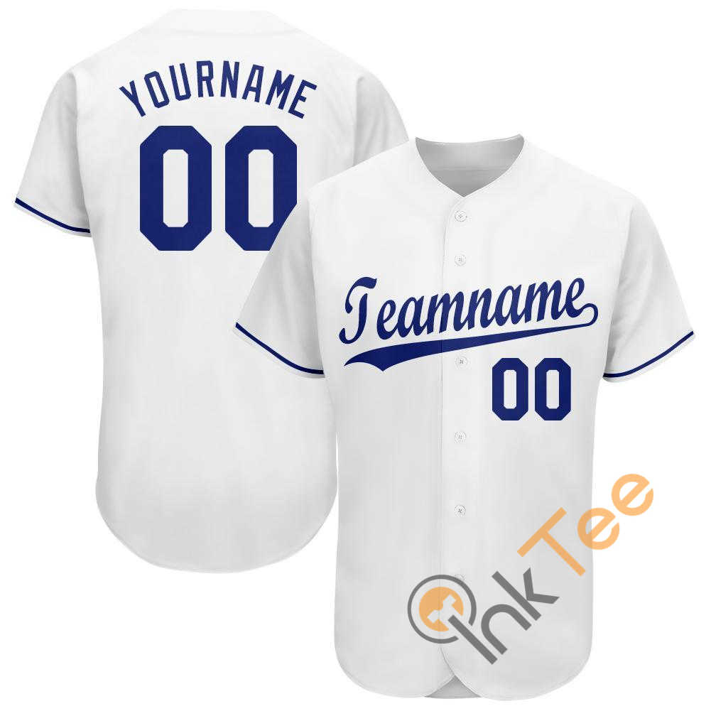 Custom White Royal Baseball Jersey