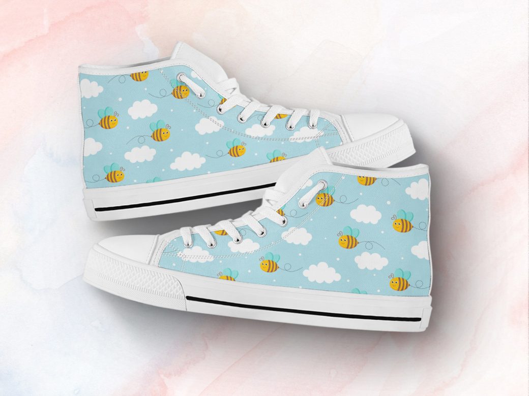 Cute Bee Pattern High Top Shoes
