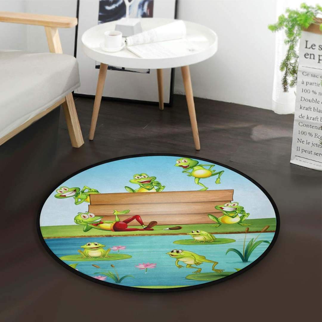 Cute Frogs Limited Edition Round Rug