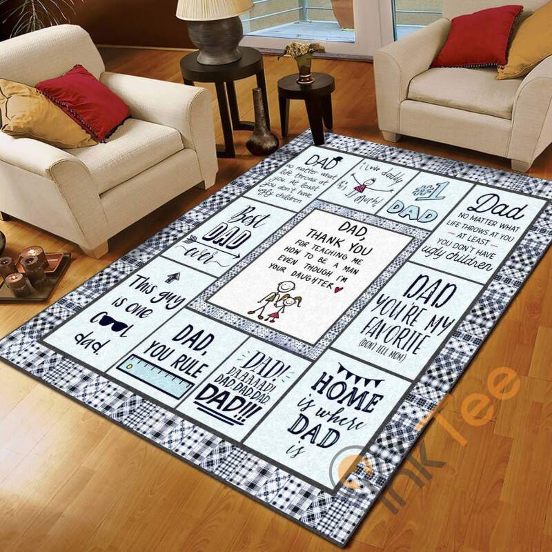 Cute Gift For Dad Thank You Fr Teaching Me Be A Man Although I’m Your Daughter Home Decor Father’s Day Rug