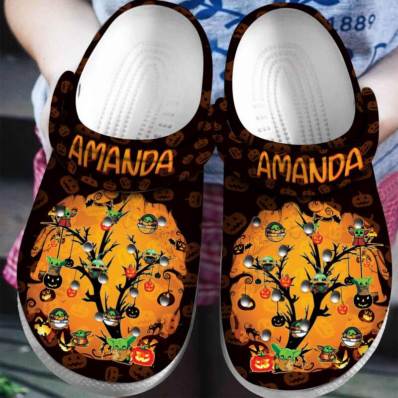 Cute Halloween Tree Grogu Personalised Crocs Clog Shoes