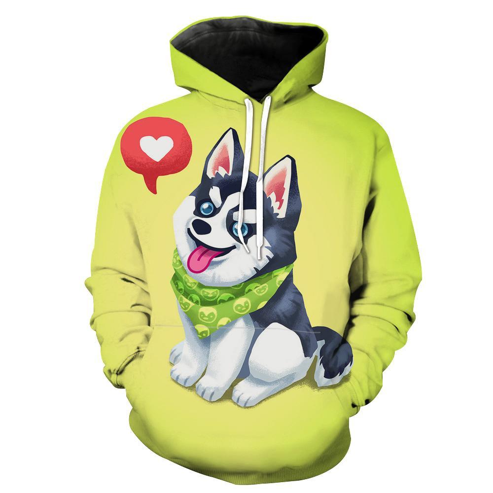 Cute Husky Cartoon Cute Husky Dog Hoodie 3D