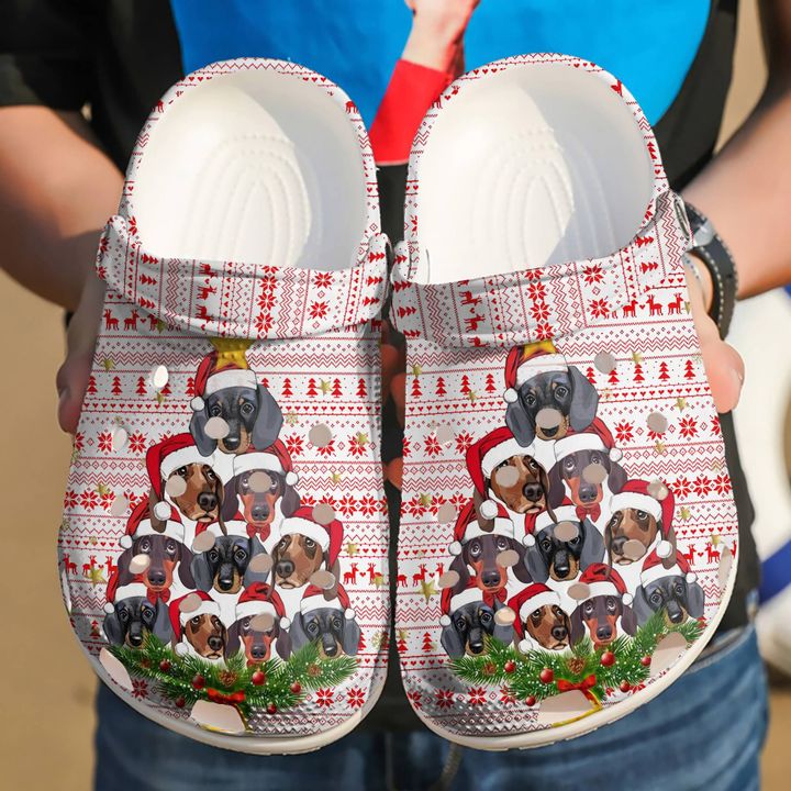 Dachshund Christmas Tree Crocs Clog Shoes