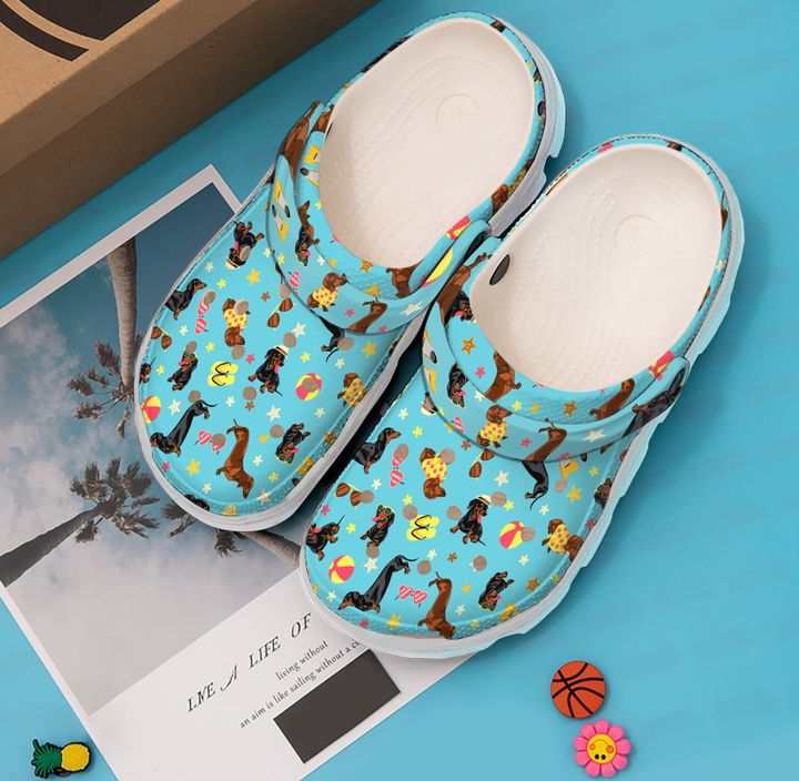 Dachshund Doxies On Vacation Crocs Clog Shoes