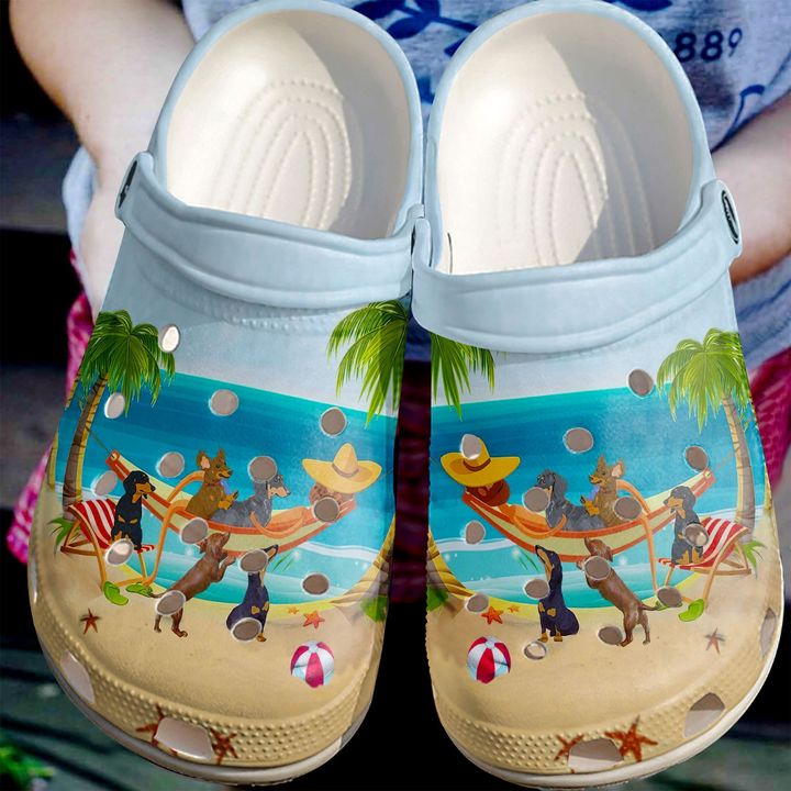 Dachshund In The Beach Crocs Clog Shoes